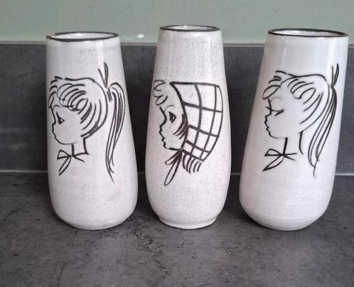 Vintage vaasjes van Boonstra met meisjeshoofd bied per stuk, Antiek en Kunst, Antiek | Keramiek en Aardewerk, Ophalen of Verzenden