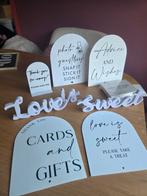 Bruiloft decoratie bordjes, Ophalen of Verzenden, Zo goed als nieuw