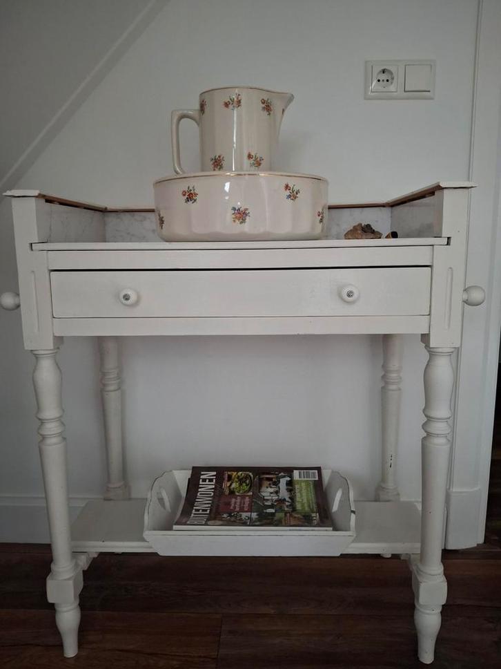 Houten wasmeubel met marmer blad, Antiek en Kunst, Antiek | Meubels | Kasten, Ophalen