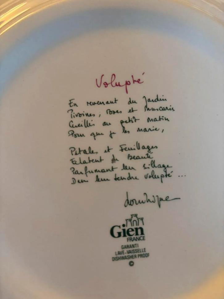 6 stuks Gien France Volupté Dinerbord, Antiek en Kunst, Antiek | Servies los, Ophalen