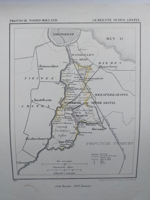 39 / Ouder Amstel Amsterdam Amstelveen Abcoude Diemen, Antiek en Kunst, Kunst | Litho's en Zeefdrukken, Ophalen of Verzenden