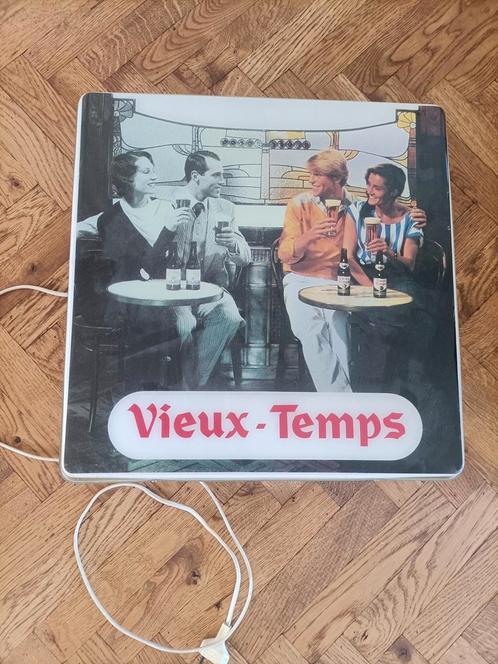 Verlicht reclame bord Vieux Temps, Antiek en Kunst, Antiek | Emaille, Ophalen of Verzenden