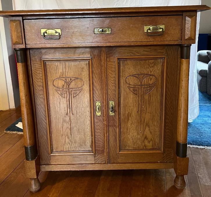 Art deco antieke lage kast, Antiek en Kunst, Antiek | Meubels | Kasten, Ophalen