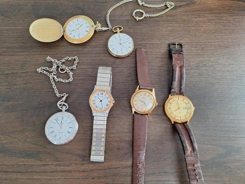 Verzameling oude horloges en zakhorloges, Sieraden, Tassen en Uiterlijk, Horloges | Antiek, Overige merken, Staal, Met bandje