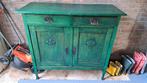 Boho hippie vintage antiek groen kastje dressoir, 25 tot 50 cm, 100 tot 150 cm, Gebruikt, Overige houtsoorten