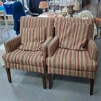 2 fauteuils met kussens, grijs/rood/beige, Ophalen, Hout, Gebruikt, Minder dan 75 cm