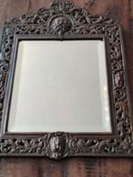 Oude spiegel koper /brons, Antiek en Kunst, Ophalen of Verzenden, Rechthoekig