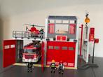 Playmobil brandweerkazerne en bluswagen, Kinderen en Baby's, Speelgoed | Playmobil, Ophalen of Verzenden, Gebruikt, Complete set