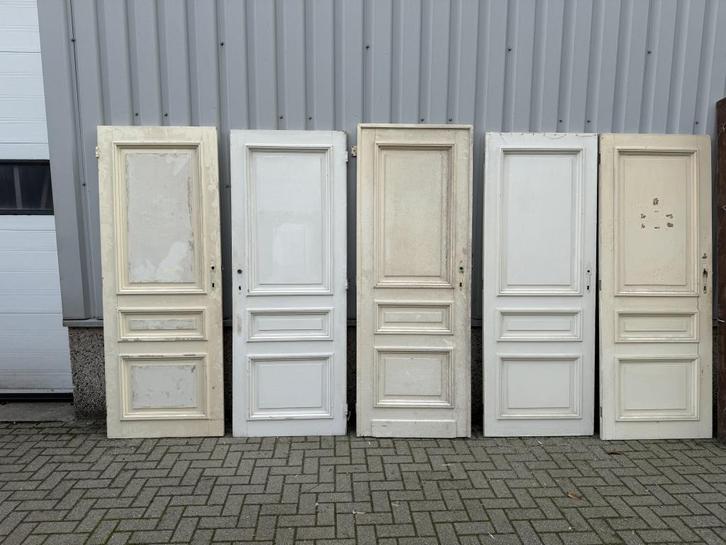 Prachtset antieke paneeldeuren of drievlaksdeuren 84 x 224, Doe-het-zelf en Verbouw, Deuren en Horren, Zo goed als nieuw, Binnendeur