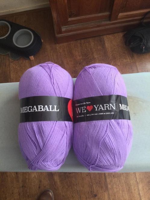 2 bollen MEGABALL van HOBBII, paars, Hobby en Vrije tijd, Breien en Haken, Nieuw, Breien of Haken, Wol of Garen, Ophalen of Verzenden
