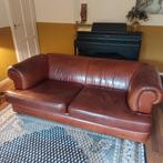 Vintage leren bank - Tweepersoons, Ophalen, Gebruikt, 100 tot 125 cm, 150 tot 200 cm