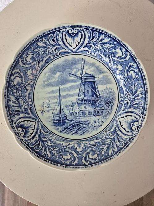 Delfts blauw bord “Windmolen uit Holland”, Antiek en Kunst, Antiek | Wandborden en Tegels, Ophalen of Verzenden
