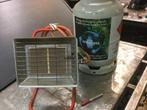 Heater op butagas + gasfles halfvol, Ophalen, Gebruikt