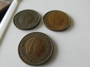 3 x munt 5 cent stuiver 1957 1962 1977 Juliana  beschikbaar voor biedingen