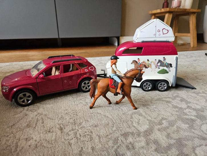 Schleich Auto met Paardentrailer, Kinderen en Baby's, Speelgoed | Overig, Gebruikt, Jongen of Meisje, Ophalen