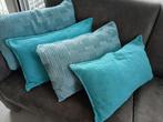 Sierkussens/Blauw/4stuks,, Ophalen, Zo goed als nieuw, Blauw, Rechthoekig