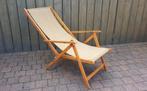 Vintage inklapbare houten ligstoel / tuinstoel, Ophalen of Verzenden, Gebruikt, Hout, Inklapbaar