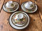 Vintage Japans Servies Bloemen * Eierporselein 3 ontbijtsets, Ophalen of Verzenden