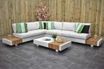 Athene Loungeset Aluminium Teak Off White SHOWROOMMODEL, Tuin en Terras, 6 zitplaatsen, Bank, Aluminium, Ophalen of Verzenden