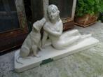 Keramiek beeld vrouw met hond S. Milan (264) of S. Milo, Antiek en Kunst, Ophalen