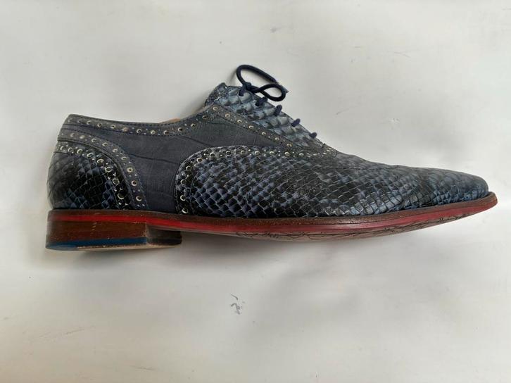 Floris van Bommel, maat 8., Kleding | Heren, Schoenen, Gedragen, Veterschoenen, Blauw, Ophalen of Verzenden