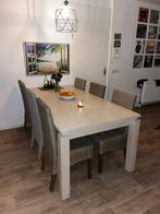 Houten Eettafel met 6 Stoelen - Arnhem, Huis en Inrichting, Tafels | Eettafels, Ophalen, Gebruikt, 100 tot 150 cm, Vijf personen of meer