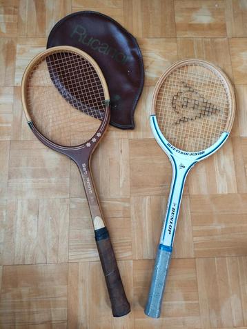 Houten tennisrackets retro decoratie tennis balsport mancave beschikbaar voor biedingen