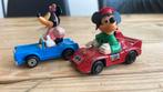 Vintage auto’s mickey en minnie matchbox/guisval, Ophalen, Mickey Mouse, Gebruikt, Beeldje of Figuurtje