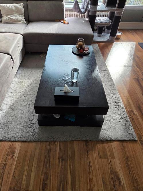 Zwarte Houten Salontafel, Huis en Inrichting, Tafels | Salontafels, Gebruikt, Minder dan 50 cm, 100 tot 150 cm, 100 tot 150 cm