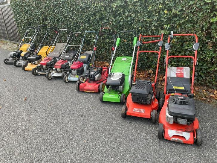 gebruikte benzinemaaier alles in 1 koop T.E.A.B., Tuin en Terras, Grasmaaiers, Gebruikt, Benzine-grasmaaier, 50 cm of meer, Cirkelmaaier