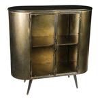 Goud metalen barmeubel - dressoir - drankenkastje – vitrine, Nieuw, Ophalen