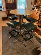 Statafel met 5 krukken - Ideaal voor gezellige bijeenkomsten, Huis en Inrichting, Barkrukken, Met voetsteun, Ophalen of Verzenden