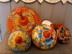 Lot van 5 stuks oude bromtol blik,bromtollen,blikken tollen, Antiek en Kunst, Ophalen of Verzenden