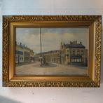 Oud olieverf op doek straat gezicht gesigneerd, Ophalen of Verzenden