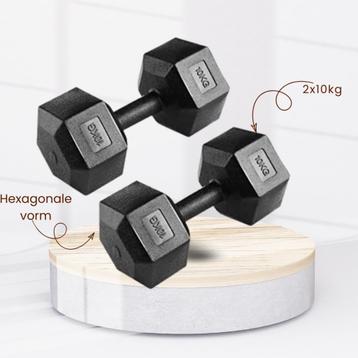 Set van 6 Hexagonale Dumbbells – 2x5kg, 2x7.5kg, 2x10kg beschikbaar voor biedingen