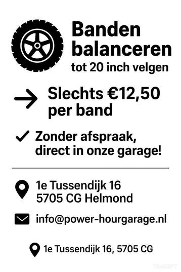  Banden balanceren – Helmond - zonder afspraak -lees tekst beschikbaar voor biedingen