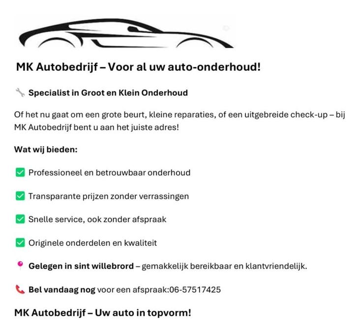 mk autobedrijf en onderhoud, Diensten en Vakmensen, Auto en Motor | Monteurs en Garages, Apk-keuring, Bandenservice, Onderhoudsbeurt