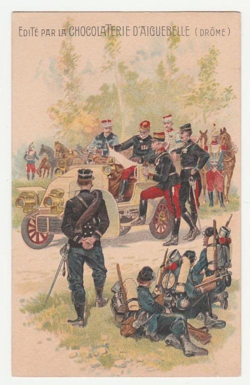 Militair.  Chocolaterie D'Aiguebelle., Verzamelen, Ansichtkaarten | Themakaarten, Ongelopen, Voor 1920, Overige thema's, Verzenden