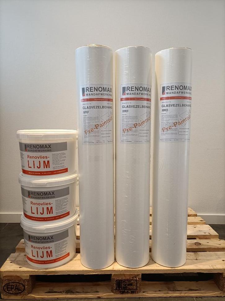 200 grams Renovlies glasvezel  150m2 + 30kg renovlies lijm, Diensten en Vakmensen, Schilders en Behangers, Behangen