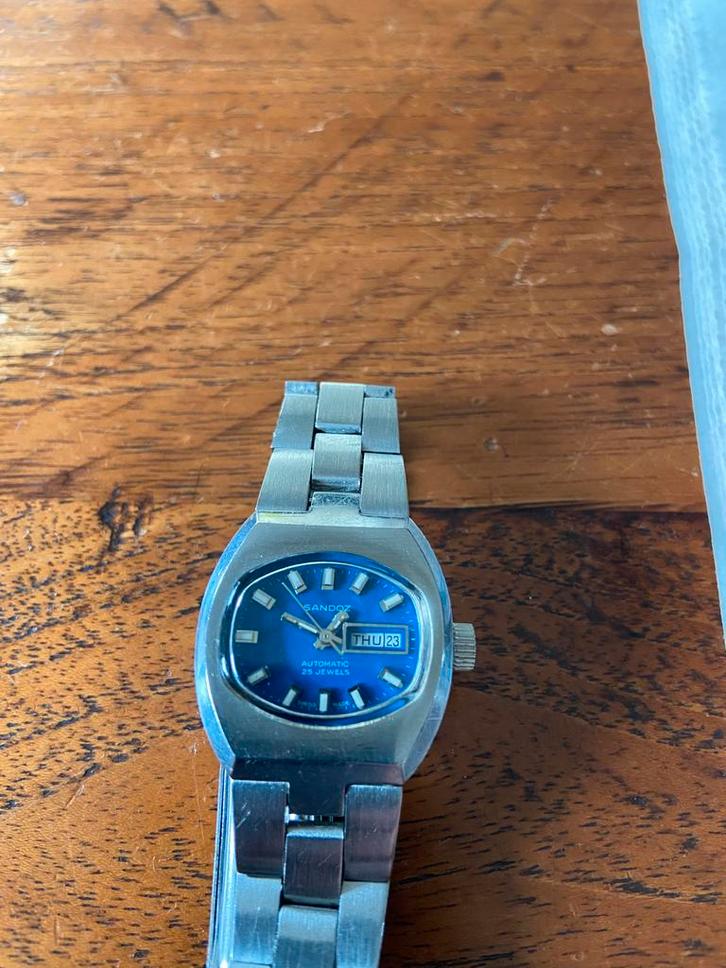 Sandoz mechanisch dames horloge, Sieraden, Tassen en Uiterlijk, Horloges | Antiek, Overige merken, Staal, 1930 tot 1960, Ophalen of Verzenden