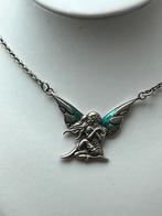 Bijzonder zilveren collier Fee met emaille, Met hanger, Verzenden, Zo goed als nieuw, Zilver