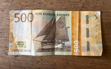 Noorse 500 Kronen Bankbiljet beschikbaar voor biedingen