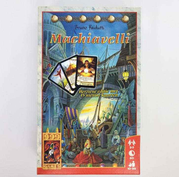 999 Games - Machiavelli - Herziene Editie, Hobby en Vrije tijd, Gezelschapsspellen | Kaartspellen, Gebruikt, Een of twee spelers