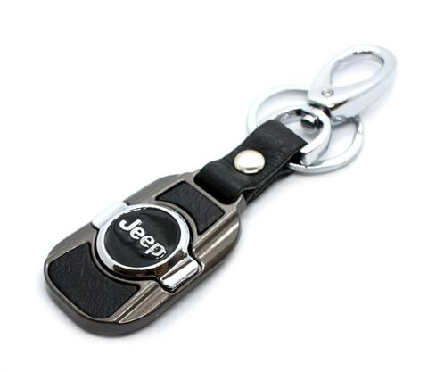 Jeep Sleutelhanger | Leer, Metaal | Karabijnsluiting | Jeep, Verzamelen, Sleutelhangers, Nieuw, Merk, Ophalen of Verzenden