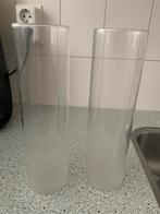Twee hoge vazen, Ophalen of Verzenden, Zo goed als nieuw, Glas, Minder dan 50 cm