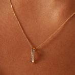 14 Karaat gouden ketting met diamant, Sieraden, Tassen en Uiterlijk, Kettingen, Ophalen of Verzenden, Zo goed als nieuw, Met edelsteen