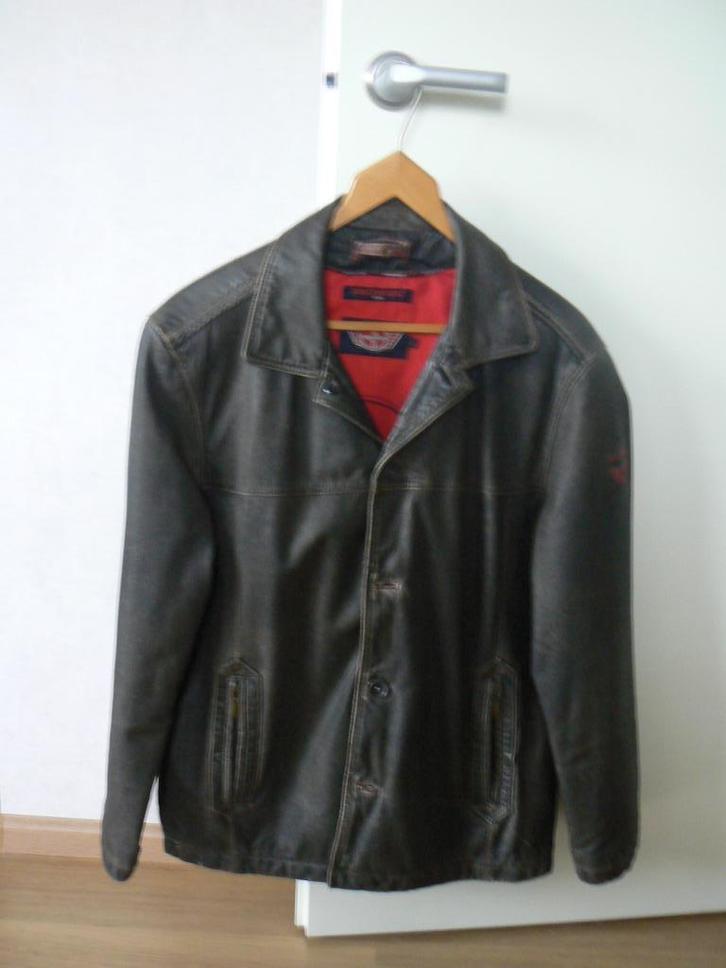 Donkervoort leren jas maat L heren donkerbruin kort model, Kleding | Heren, Jassen | Winter, Gedragen, Maat 52/54 (L), Bruin, Ophalen of Verzenden