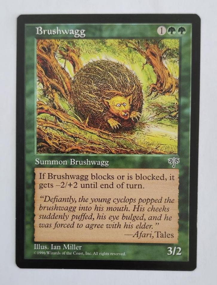 Brushwagg Mirage MTG Near Mint, Hobby en Vrije tijd, Verzamelkaartspellen | Magic the Gathering, Zo goed als nieuw, Losse kaart