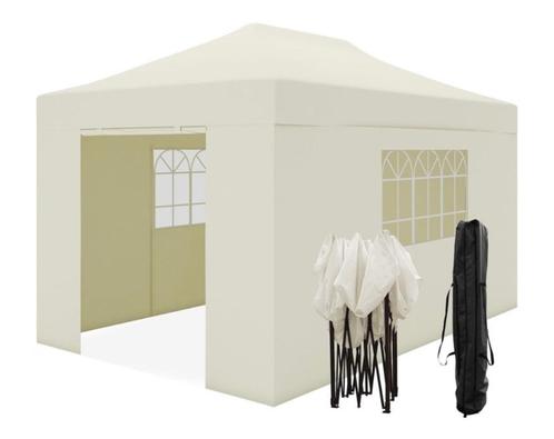 Te huur: Partytent 3 x 4,5 (met of zonder zijkanten), Hobby en Vrije tijd, Feestartikelen | Verhuur, Nieuw, Geboorte of Huwelijk