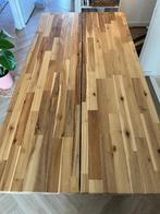 SKOGSTA Tafel, acacia/zwart, Huis en Inrichting, Tafels | Eettafels, Ophalen, 50 tot 100 cm, Zo goed als nieuw, 150 tot 200 cm